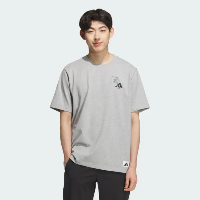 【adidas 愛迪達】Gfx Sports Tee3 男 T恤 運動上衣 休閒短袖 灰 亞版(KC5320)