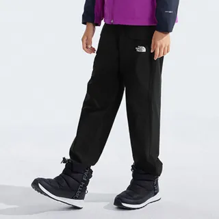 【The North Face】北面兒童黑色UPF防曬休閒長褲｜87Z2JK3(抗UV)