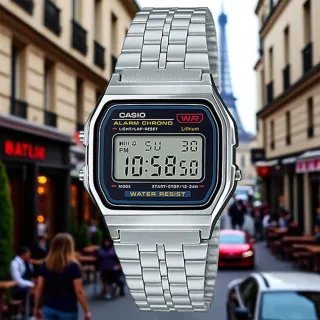 【CASIO 卡西歐】A159WA-N1 日本製造 復古簡約時尚 數位電子錶(經典潮流 錶徑約3.4公分)