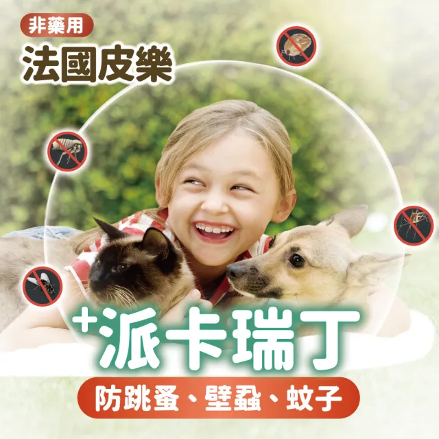 【Pilou 法國皮樂】非藥用防蚤蝨蚊項圈 幼小型犬用35cm(防蚤蝨 防蚊子 寵物防跳蚤蚊子 派卡瑞丁)