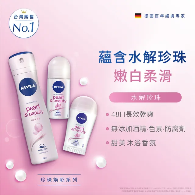 【NIVEA 妮維雅】止汗爽身乳液50ml/噴霧150mlx3(長效止汗配方)