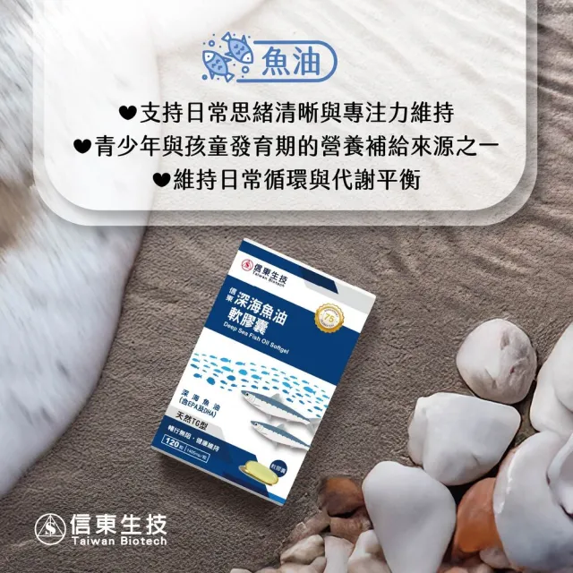 【信東生技】深海魚油軟膠囊單盒(120顆/單盒)