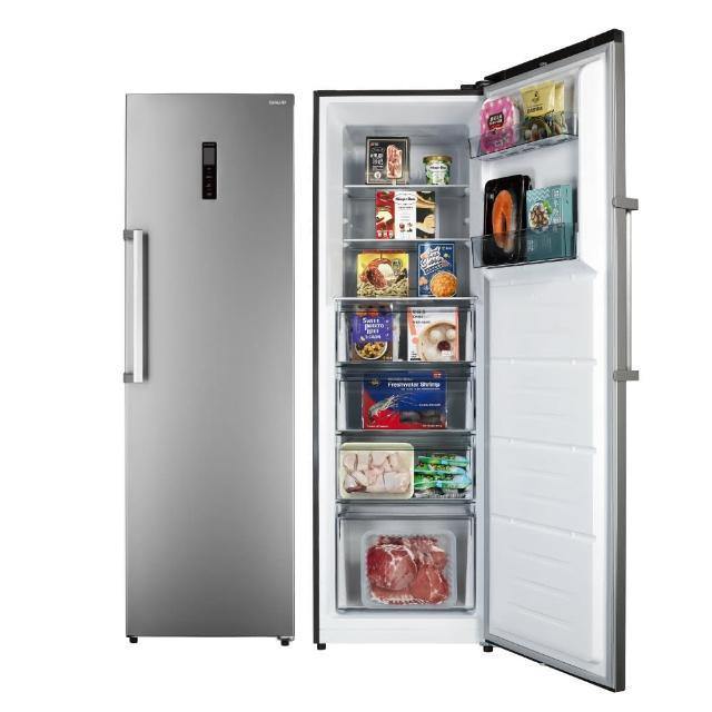  SHARP夏普 262L變頻式冷凍櫃 FJ-HA26-S，銀色系設計，單門右開，具備自動除霜、溫控功能與開門警報，節省能源且使用便利。尺寸為W600 x H1850 x D685 mm，重量72kg，適閤家庭或小型商場使用。含基本運送、拆箱與定位服務，BSMI碼T3B801，產地中國。 