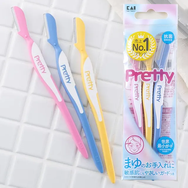 【KAI 貝印】Pretty Eyebrow 便攜式修眉刀3入組(3包組)