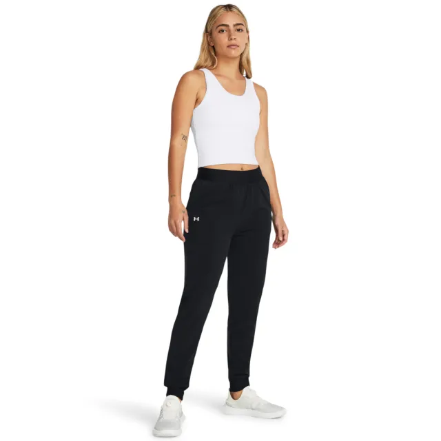 【UNDER ARMOUR】UA 女 Rival Woven長褲_1382727-001(黑色)
