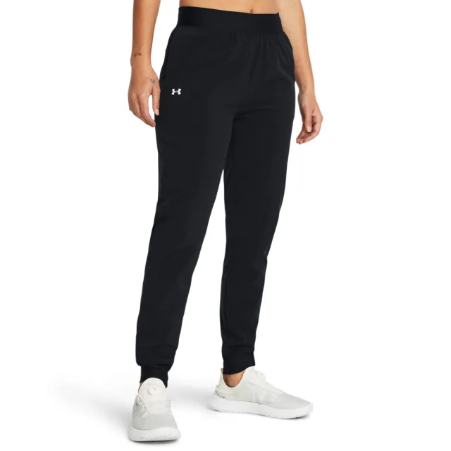 【UNDER ARMOUR】UA 女 Rival Woven長褲_1382727-001(黑色)
