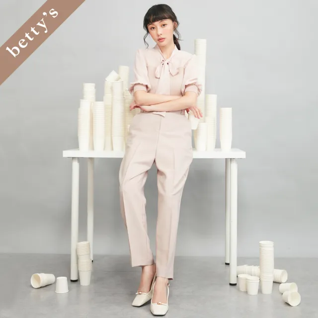 【betty’s 貝蒂思】出清品  上班必備百搭直筒西裝褲(粉膚色)