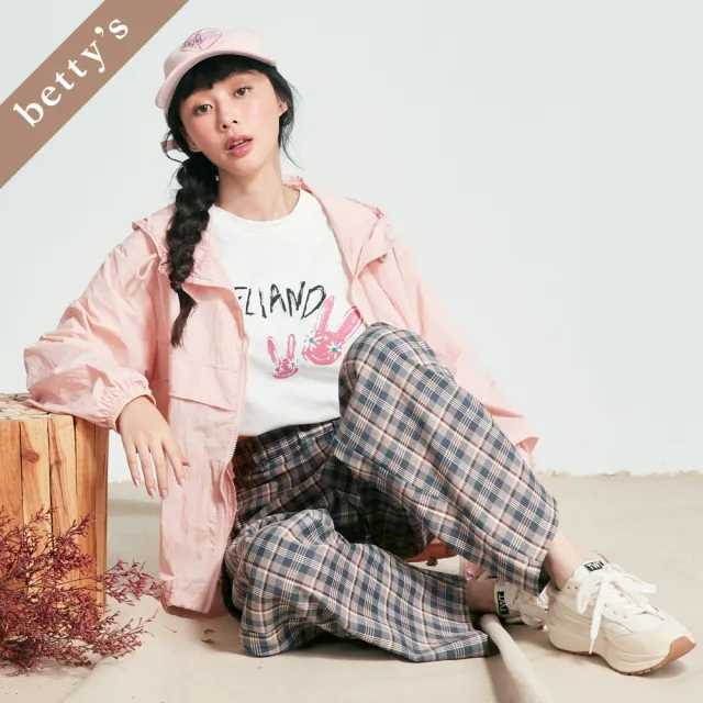【betty’s 貝蒂思】出清品  知性格紋多口袋直筒長褲(深藍)