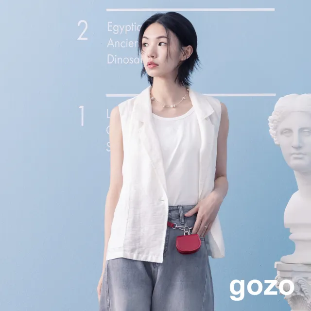 【gozo】涼感天絲外搭西裝背心(白色)