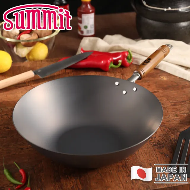 【Summit】日本製窒化鐵鍋/單柄北京平底炒鍋(30cm)