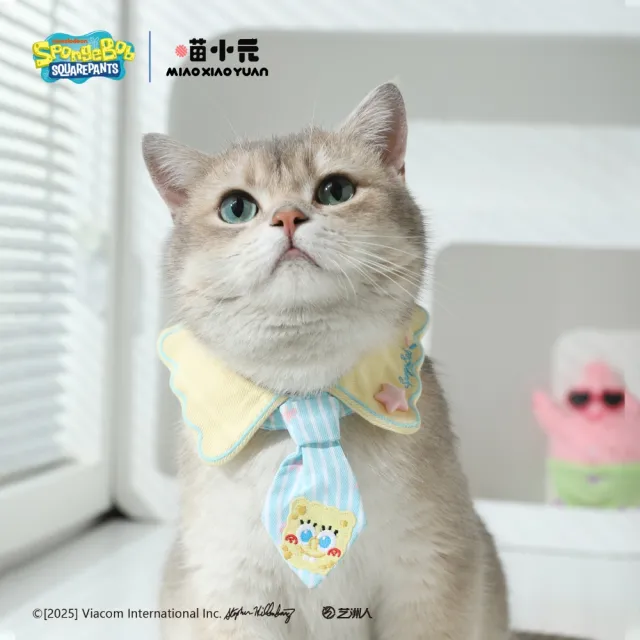 【Jollypet】喵小元 海綿寶寶寵物領巾(質感舒適面料 貓狗通用 造型穿搭 派大星)