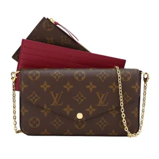 【Louis Vuitton 路易威登】經典老花Felicie Pochette 經典老花鍊帶斜背包(M81896)