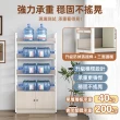 【慢慢家居】專人組裝-設計款-3尺超耐重五層帶櫃置物架-層高可調 W90xD30xH182cm(書架 書櫃 收納架 層架)