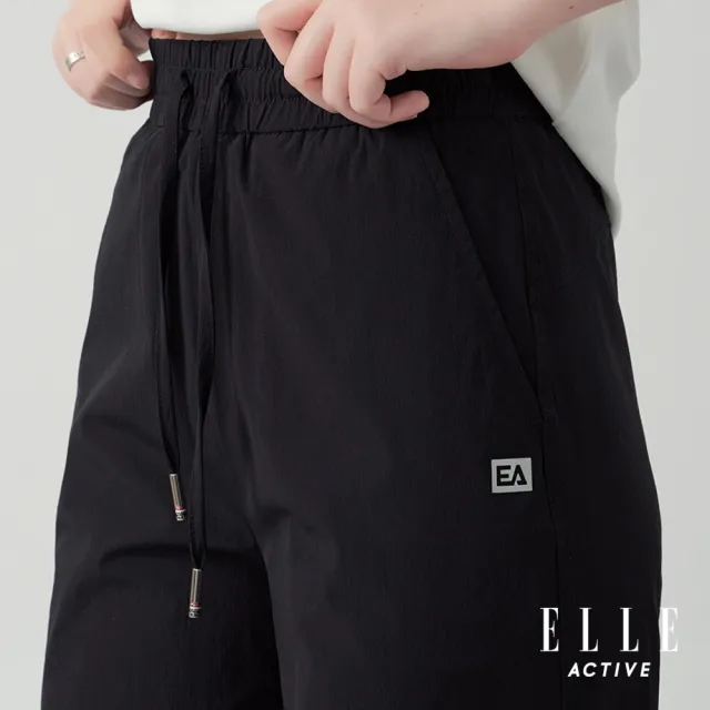 【ELLE ACTIVE】女款 百搭涼感輕盈寬褲-黑色(EA25S1W3409-99)