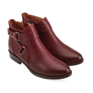 【A.S.O 阿瘦集團】BESO LITE WALK 系列-復古蠟感牛皮極簡拉鍊短靴(女鞋_正紅)