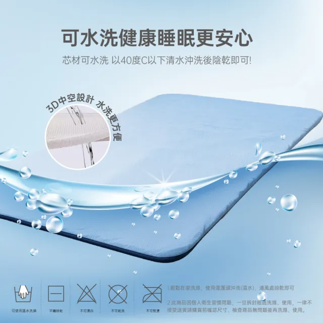 【R.Q.POLO】3D AIR 零動力氣流床墊-雙人標準5尺(可水洗空氣床墊/涼墊薄墊)