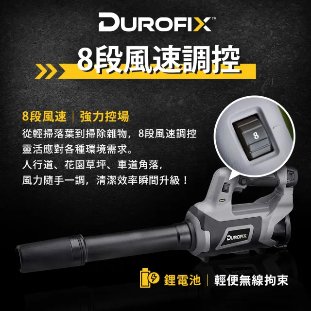 【Durofix 德克斯】12V電動無碳刷鼓風機空機(鼓風機 吹風機 落葉機 暴風機鋰電)