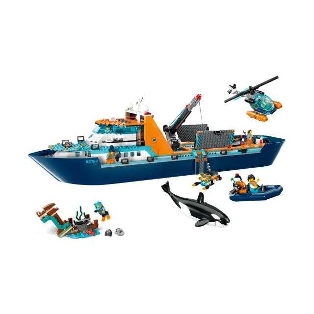 【LEGO 樂高】城市系列 60368 北極探險家之艦(玩具船 兒童積木 DIY積木 女孩玩具 男孩玩具)