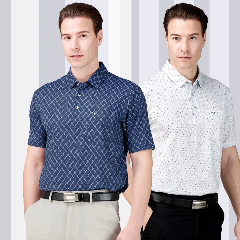 【Emilio Valentino 范倫鐵諾】男POLO衫 短袖POLO衫 休閒POLO衫 口袋上衣 印花 涼爽 polo衫 MIT(多款選)