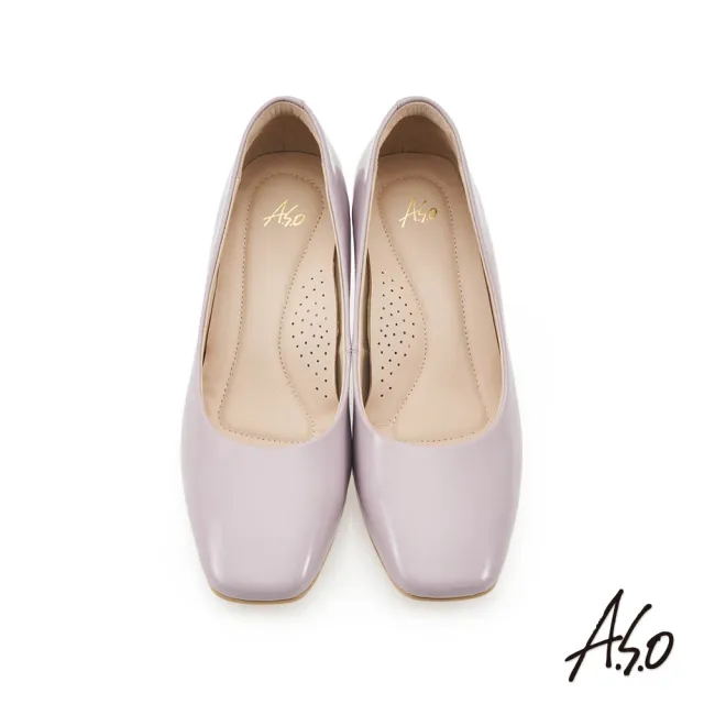 【A.S.O 阿瘦集團】A.S.O 輕奢時尚素面漆皮跟鞋(女鞋_2色任選)