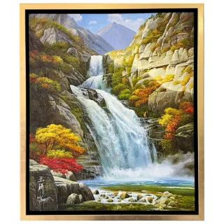 【Laart Monto 拉蒙朵】王研-高山飛瀑(財源滾滾限量開運版畫)