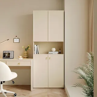 【hoi! 好好生活】林氏木業奶糖系列0.8M開放格儲物櫃 TO3G