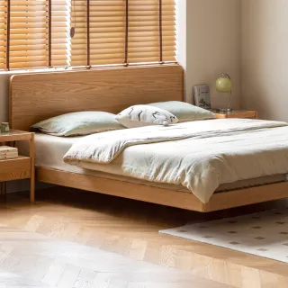 【hoi! 好好生活】源氏木語雲野橡木原木色雙人150x190懸浮床架 Y101B03