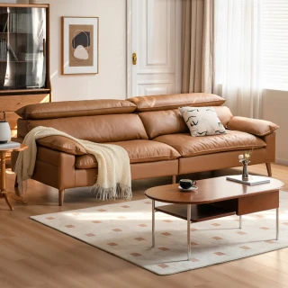 【hoi! 好好生活】YW暖陽頭枕可調生態雲皮三人沙發2.1M 日落澄 S03124