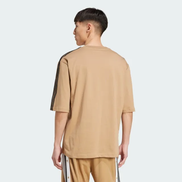 【adidas 愛迪達】短袖上衣 男 三葉草 國際碼 Oversize tee 棕 JY1397