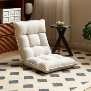 【hoi! 好好生活】YW卷雲燈心絨懶人沙發榻榻米躺椅0.54M 梨白 S05167