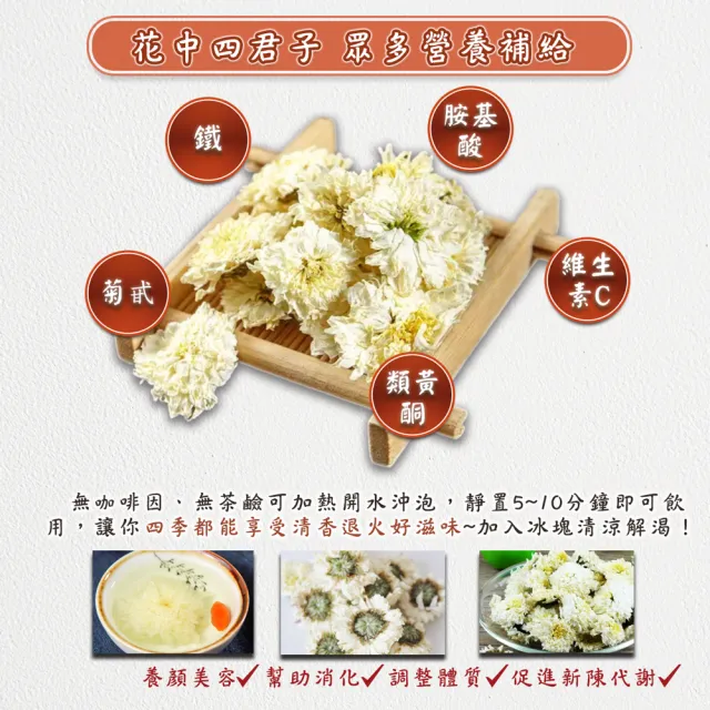 【蔘大王】滅火首選生機貢菊花（150gX2）(非茶包 正宗白菊花 消暑清涼解渴)