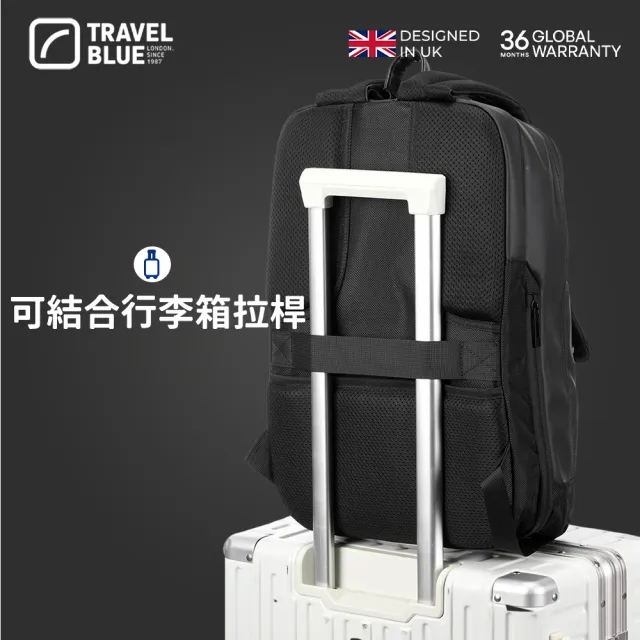【Travel Blue 藍旅】雙11 Alpha專業背包-黑/綠 TB3038(後背包/筆電包/防水電腦包/雙肩包/大容量