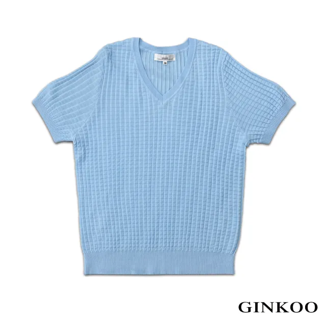 【GINKOO 俊克】V領短針織上衣