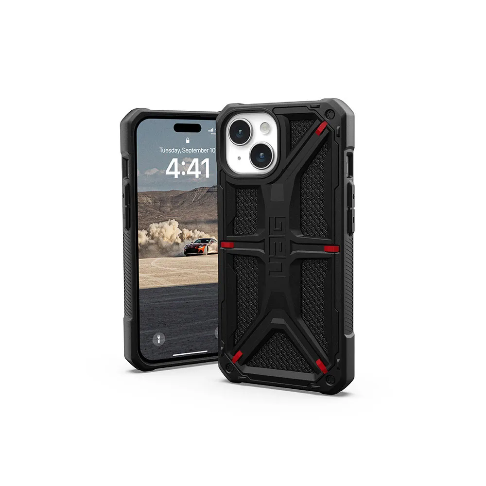 【UAG】iPhone 15 頂級特仕版耐衝擊保護殼-軍用黑(吊繩殼 支援無線充電 10年保固)