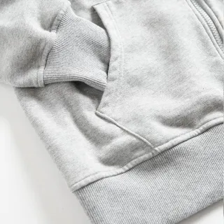 【EDWIN】男裝 網路獨家↘率性風格LOGO連帽拉T外套(麻灰色)