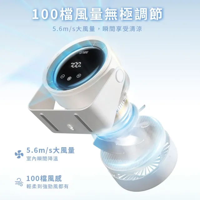 【SOTHING 向物】超靜音100檔 淨化桌面循環扇 Air(辦公室必備 擺頭風扇 桌面風扇 USB風扇 桌扇 壁掛風扇)
