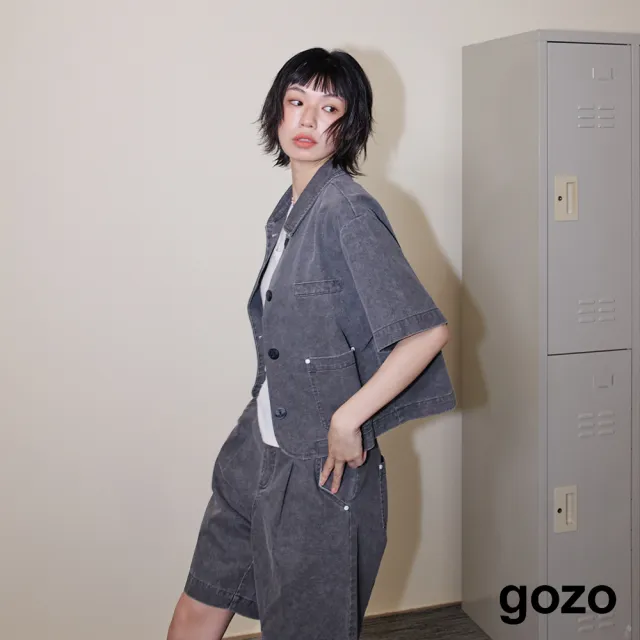【gozo】A｜水洗雙口袋短版西裝外套(兩色)