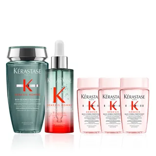 【KERASTASE 巴黎卡詩】濃密芯生調理組(男性/養髮/濃密/控油/蓬/洗髮精/頭皮精華)
