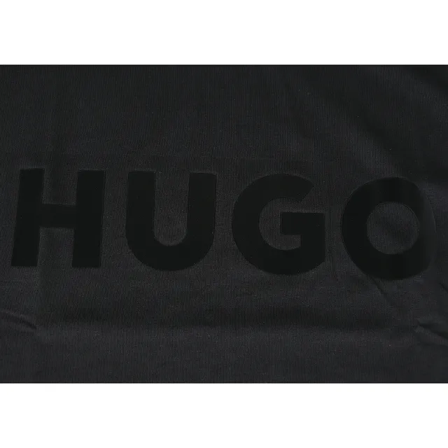 【BOSS】HUGO BOSS反光裝飾LOGO設計OVERSIZED純棉短袖T恤(男款/黑)
