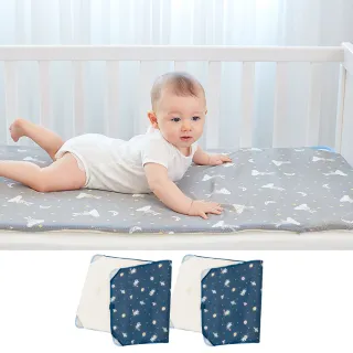 【GIO Pillow】床邊床58×110cm 二合一有機棉透氣嬰兒床墊 床套2入組 C號(Chicco床邊床專屬 可水洗床墊)