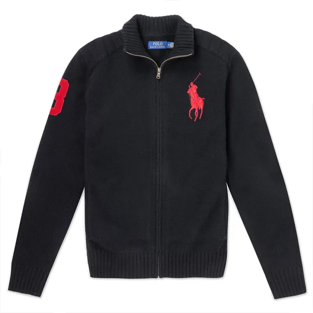 【RALPH LAUREN】RL POLO 經典立領刺繡休閒針織外套-多色選(秋冬舒適/平輸品)