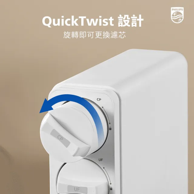【Philips 飛利浦】櫥上/櫥下兩用型 可直飲超濾淨水器(AUT1211)