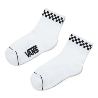 【VANS 官方旗艦】Peek-A-Check 女款白色棋盤格短襪