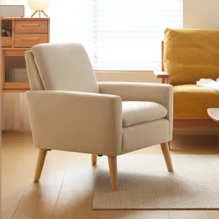 【hoi! 好好生活】預購60天★林氏木業清新悠閒北歐單人沙發 TDY104-奶杏色