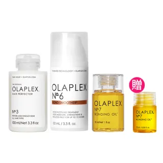 【OLAPLEX 歐啦】3+6+7號毛躁掰掰護髮組(3號洗前護髮素100ml+6號免沖洗修復乳100ml+7號免沖洗髮油30ml)
