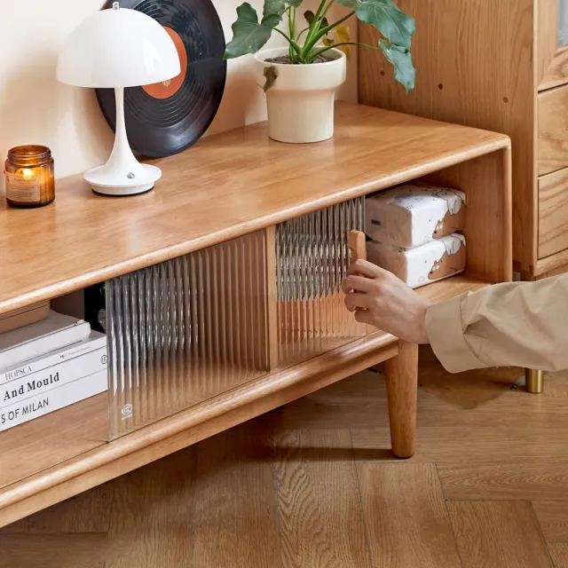 【hoi! 好好生活】維莎原木巧伴橡膠木實木原木色電視櫃1.8M Y520N02