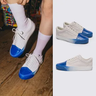 【VANS】官方旗艦 Tokyo Design Collective Premium LX Old Skool Brogue 米灰色/藍色滑板鞋 休閒鞋