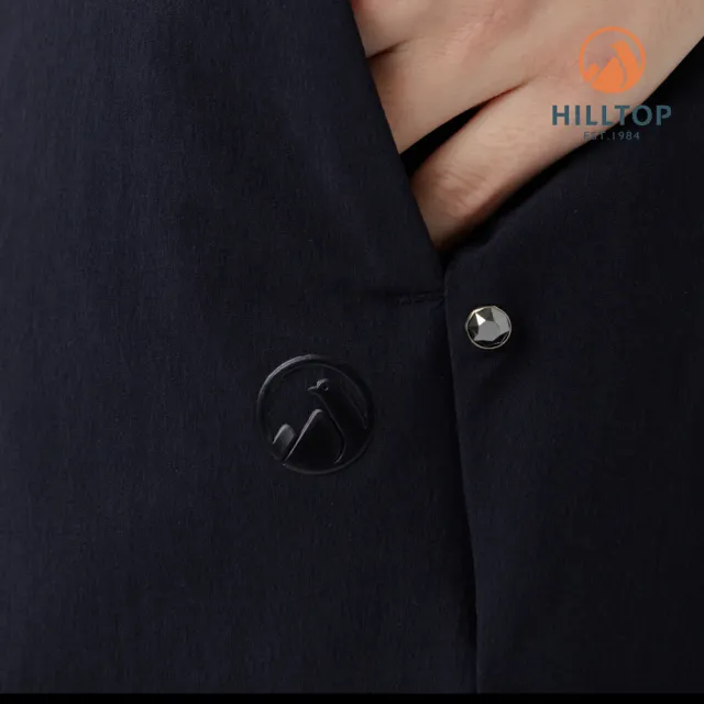 【Hilltop 山頂鳥】超潑水抗UV施華洛世奇水鑽撞釘彈性短褲 女款 黑｜PS09XF77ECA0