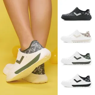 【PONY】男女 防水 拖鞋 洞洞鞋 雨鞋 水鞋 三角幾何(ENJOY 戶外水鞋)