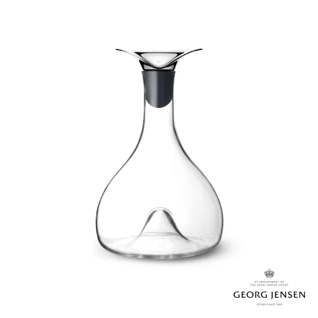 【Georg Jensen 喬治傑生】WINE & BAR 醒酒瓶(玻璃 鏡面拋光不鏽鋼 矽膠)